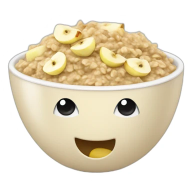 oatmeal with chopped apple and banana sticker