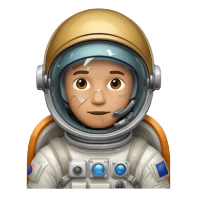 astronaut man with helmet broken glass sticker