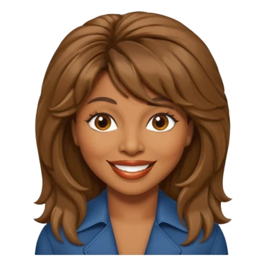 Tina Turner with brown long hair sticker