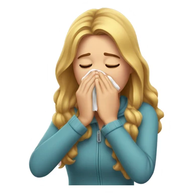 girl sneezing into her hands sticker