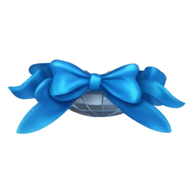 Disco ball with a blue bow sticker