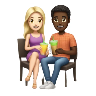 fair skinned people having a date over a smoothie sticker