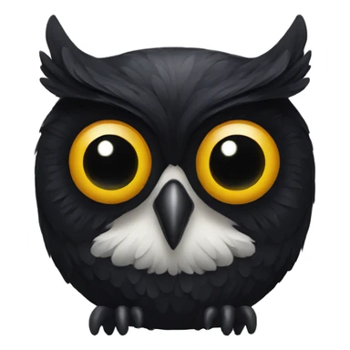 black owl inside the letter H sticker