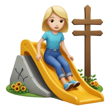 Kaydiraktan mezara giden cocuk ( kiz) sticker