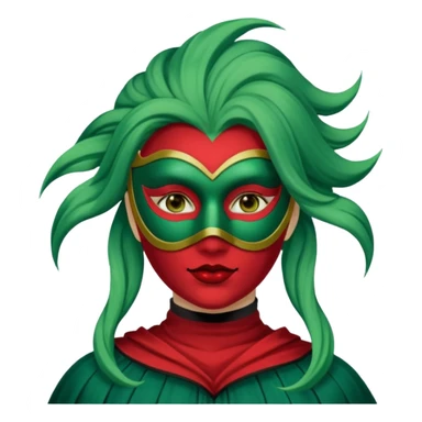 masked person venice volto woman green hair sticker
