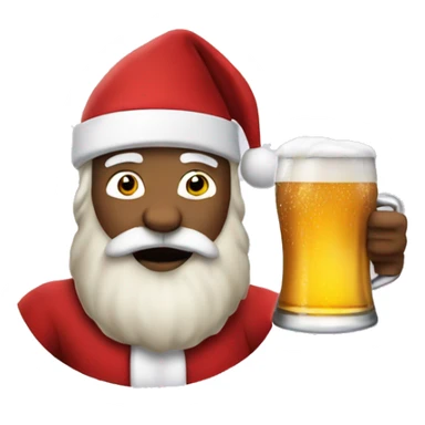 Santa drinking beer sticker