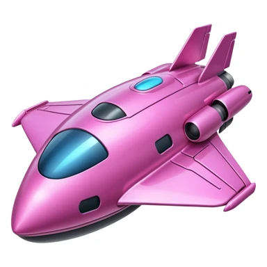 Pink spaceship sticker