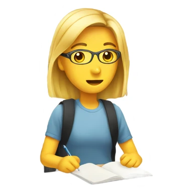 student learning english sticker