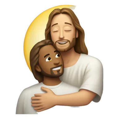 Jesus hugging Elon musk  sticker