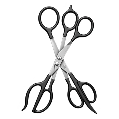 Black hairdressers scissors  sticker
