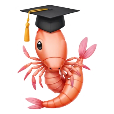 shrimp with phd hat sticker