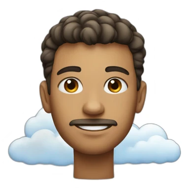 A young Man with stubble and a cloud in front of his face sticker