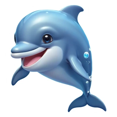Cinematic Cheeky Dolphin Portrait Emoji, With a playful tilt of its head and a mischievous sparkle in its eyes, showcasing a sleek, shiny body accented by a quirky, animated smile and a cheeky wink, Simplified yet hilariously endearing features, highly detailed, glowing with a vibrant, sassy aquatic glow, high shine, spirited and fun, stylized with an air of quirky marine mischief, soft glowing outline, capturing the essence of a super cute dolphin that looks ready to splash its way into viral fame with playful charm! sticker