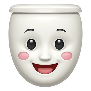 toilet with a face sticker