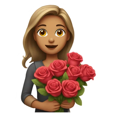 Girl with roses sticker