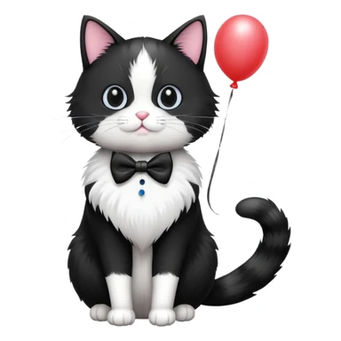 Tucedo birthday cat balloon  sticker