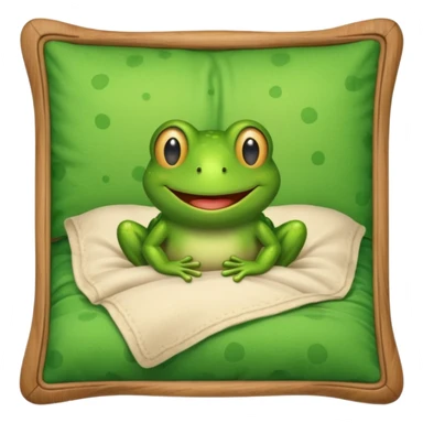 Frog in bed with frame sticker