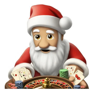 father christmas gambling poke sticker