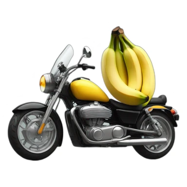 Banano con lentes oscuros y cabello largo estilo motociclista sticker