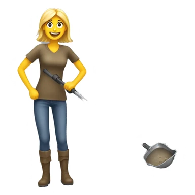 Happy woman metal detecting  sticker