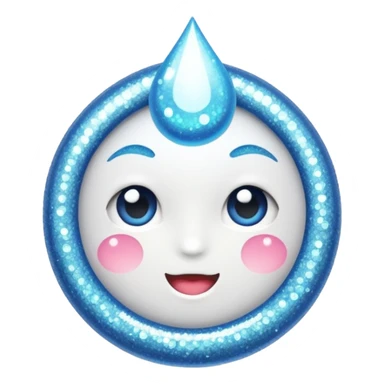 glitter white health sticker