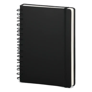 notebook with a black cover sticker