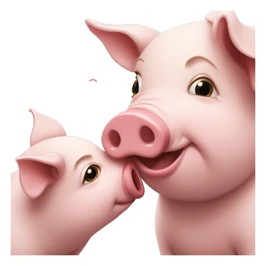 pigs kissing sticker