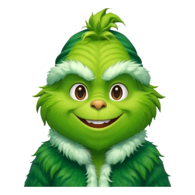 Grinch in green fur coat sticker