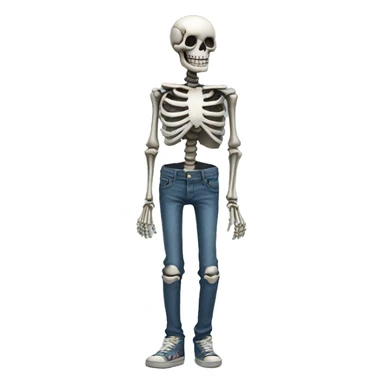 A skeleton jeans smilling sticker