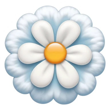 circle cloud with hollow middle white shaped like a flower sticker