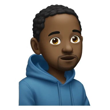 Kendrick Lamar sending kisses wearing blue hoodie sticker