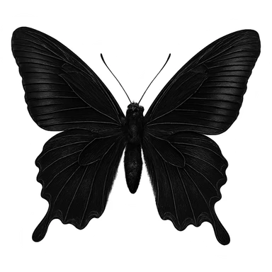 black butterfly, digital illustration sticker