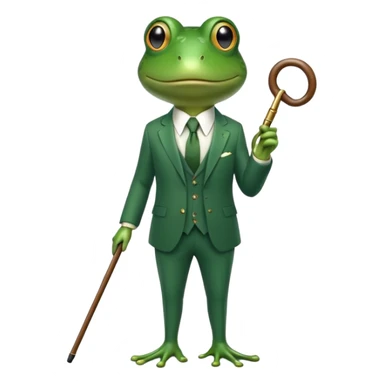 frog in a luxurious green suit, looking rich and confident sticker