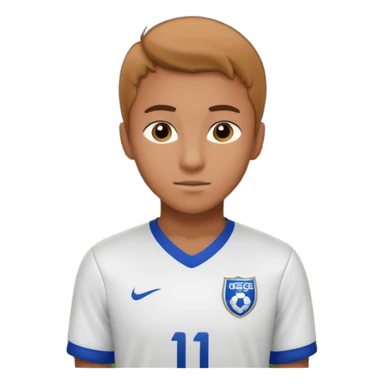 Undergraduate soccer player on college field, focused look, campus stadium lights, cinematic, realistic sticker