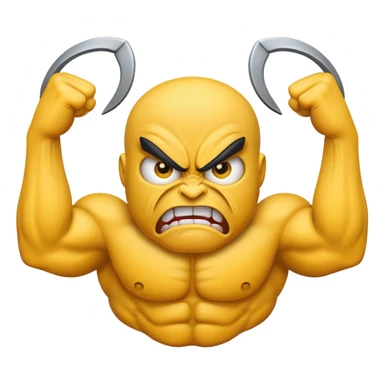 mad emoji with muscles sticker