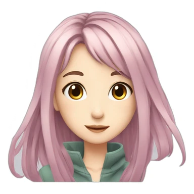 An anime girl with selfi sticker