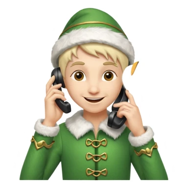 christmas mini elf talking on the phone sticker