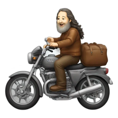 richard stallman riding an audi sticker