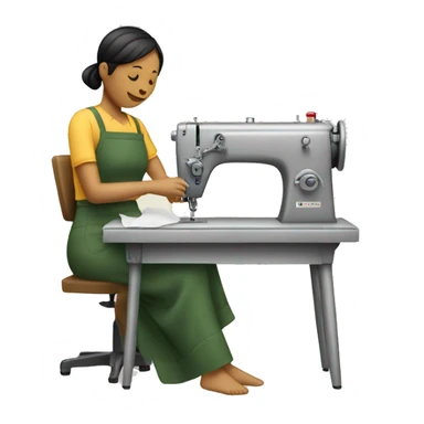 garment worker sewing machine sticker
