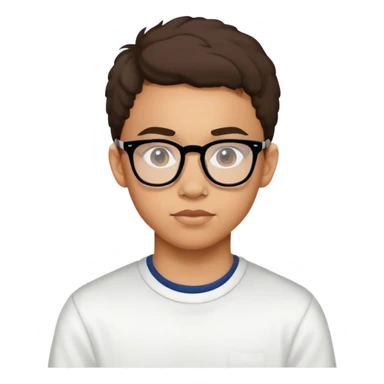 lightskin teen with acne and nerd glasses, medium hair sticker