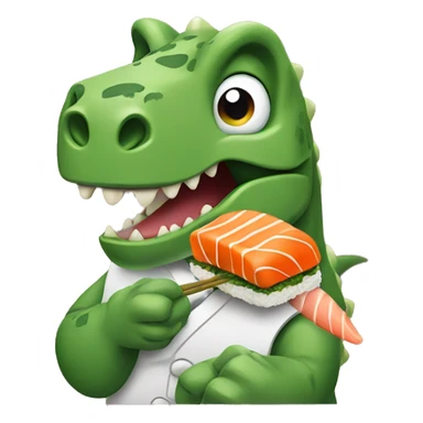 Dinosaur holding sushi sticker