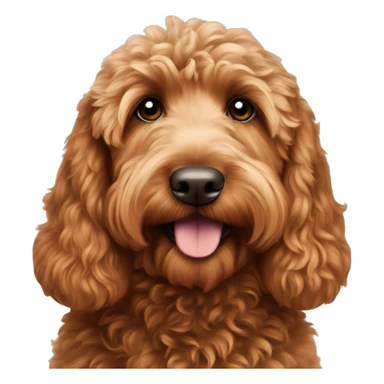 Mini red goldendoodle no collar  sticker