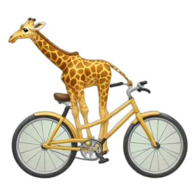 Giraffe on a bike sticker