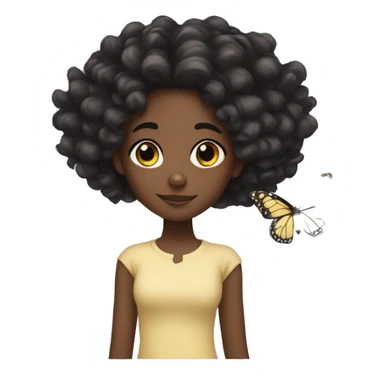 Black girl with butterfly locks sticker