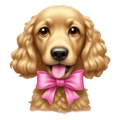 Goolden doodle with pink bow sticker