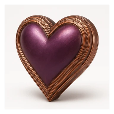 purple heart, copper style, metallic sticker