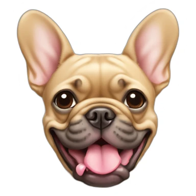 tan french bulldog with tongue out sticker