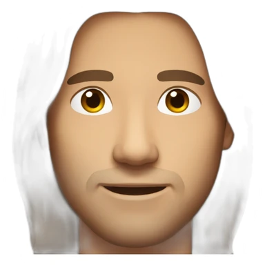 handsome guy with straight long brown hair sticker