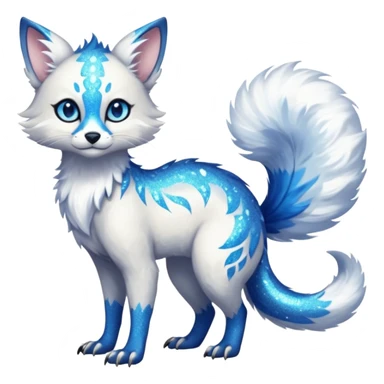 Feral Rare Fantasy cool handsome badass  sparkly shiny Vernid-Trico-species by LiLaiRa, random markings, tufted tail, tufted ears, full body sticker