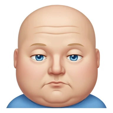 Chubby bald man with sleepy blue eyes sticker